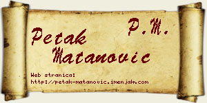 Petak Matanović vizit kartica